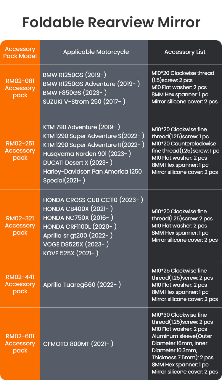 RM02 Foldable Rearview Mirror
